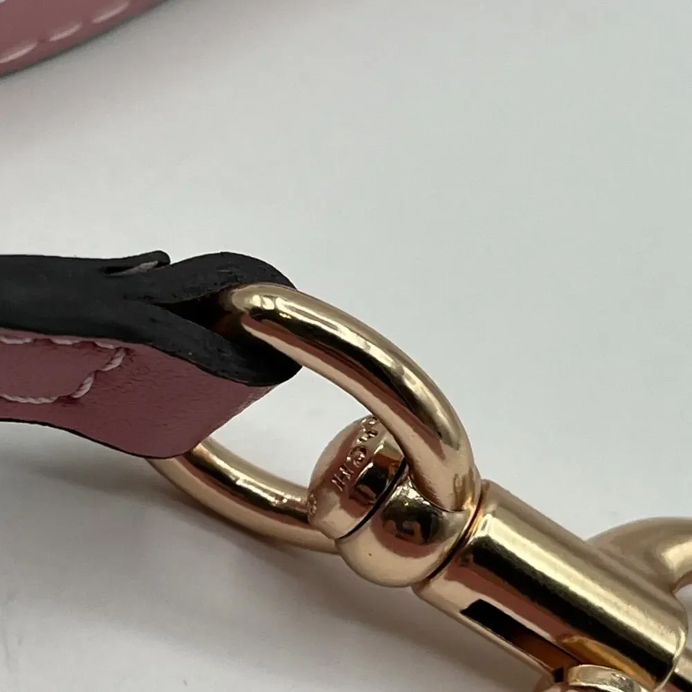 Coach Adjustable Leather Replacement Strap Pink Gold Tone Hardware Crossbody